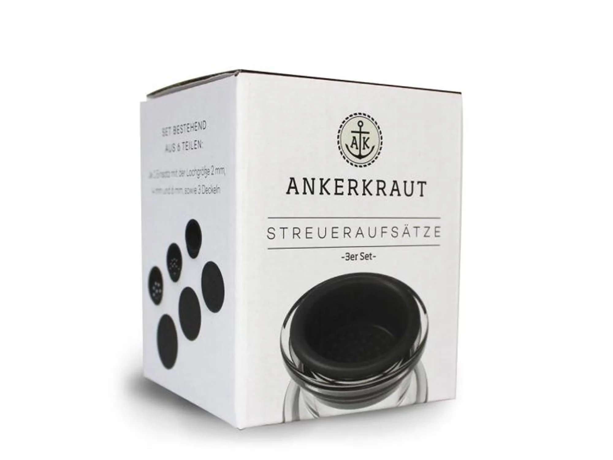 Store Ankerkraut Korkenglas Streuaufsatz 3er-Set Süsses