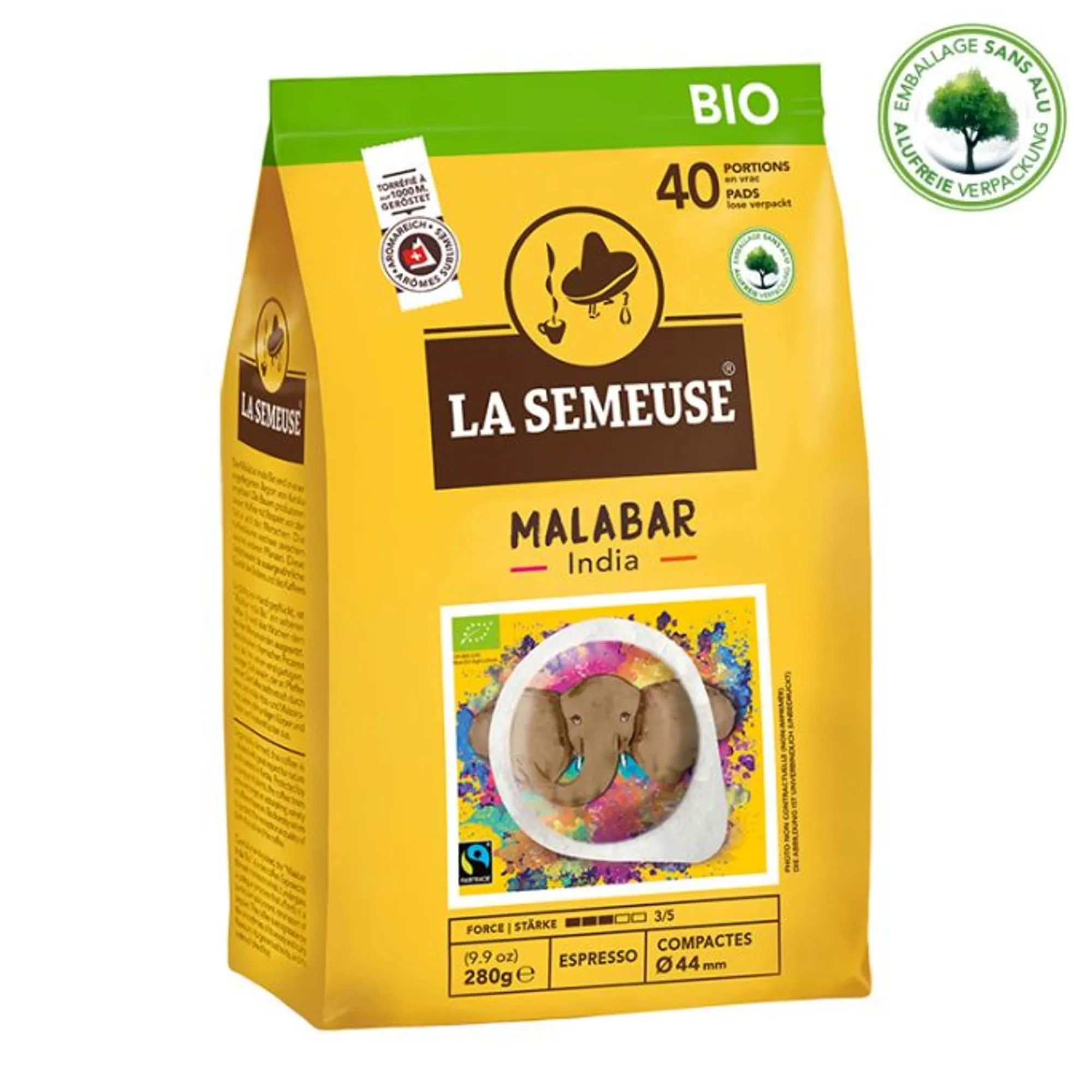 Online LA SEMEUSE Bio India Malabar | 40 Portionen | 44mm Kaffeepads