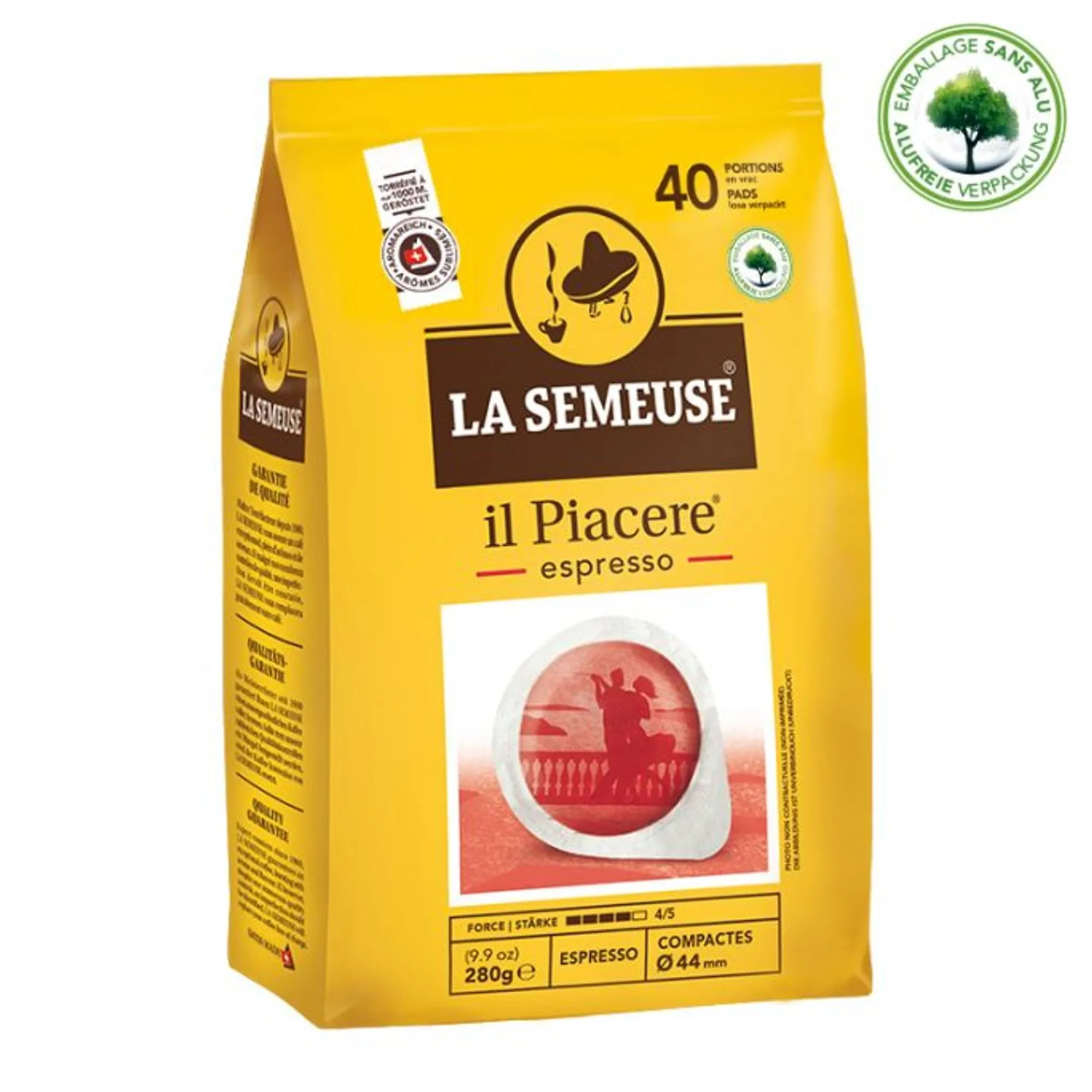 Best Sale LA SEMEUSE iL Piacere | 40 Portionen lose | 44mm Kaffeepads