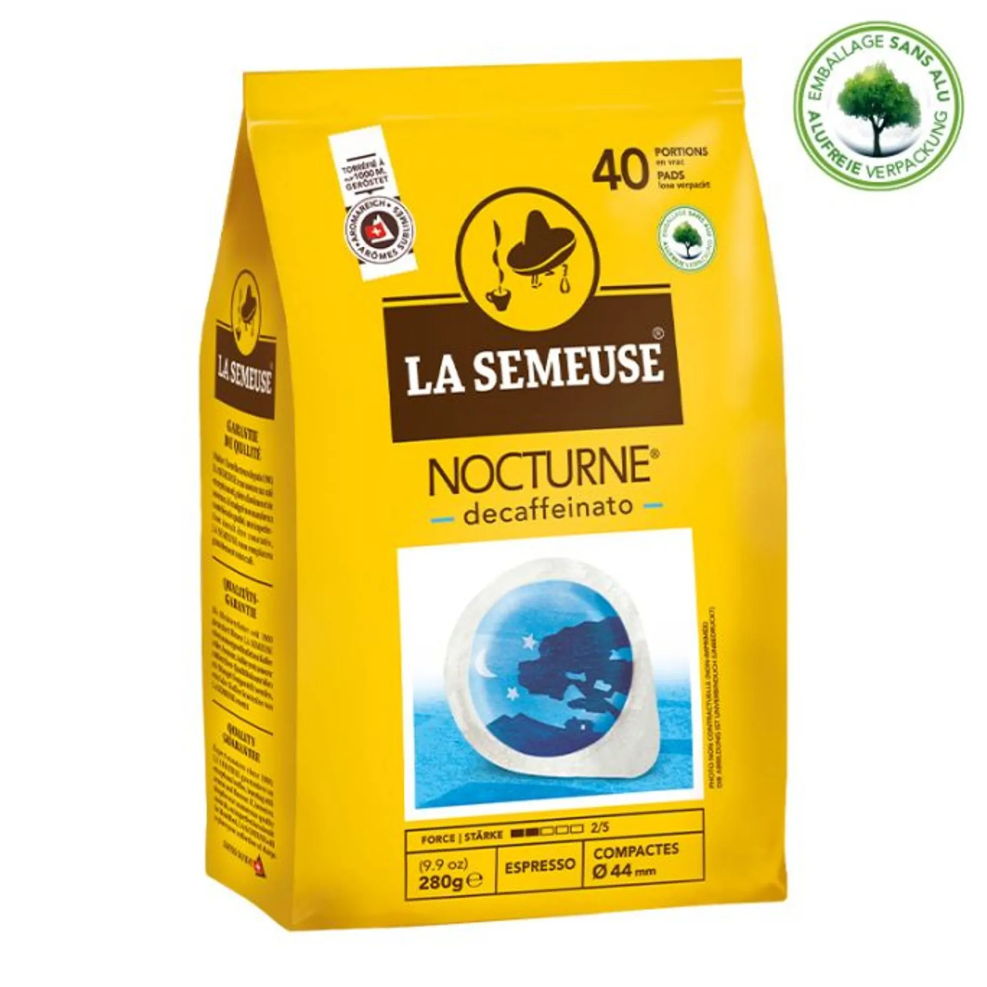 New LA SEMEUSE NOCTURNE Decaf | 40 PORTIONEN lose | 44mm Kaffeepads