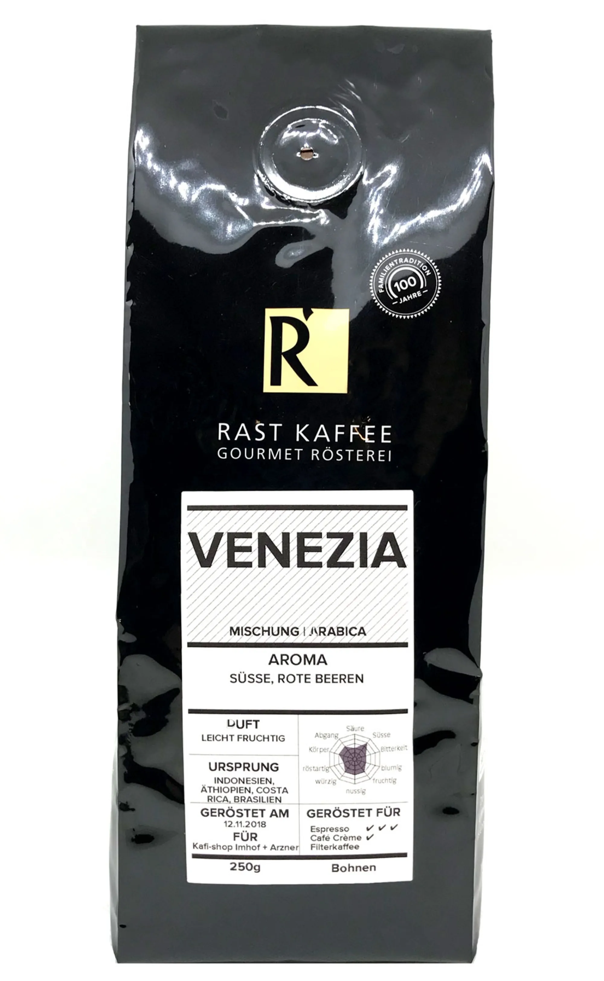 Store Rast Kaffee Venezia 250g Kaffeebohnen